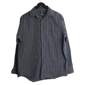 Vintage Calvin Klein Collared Button Down Windowpane Check Shirt Size 16.5